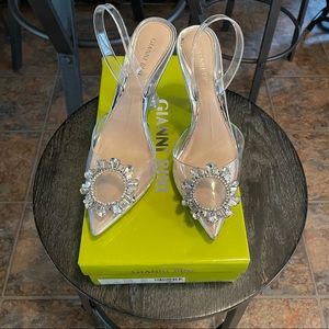Gianni Binni Clear Pointed Toe Heels 7.5